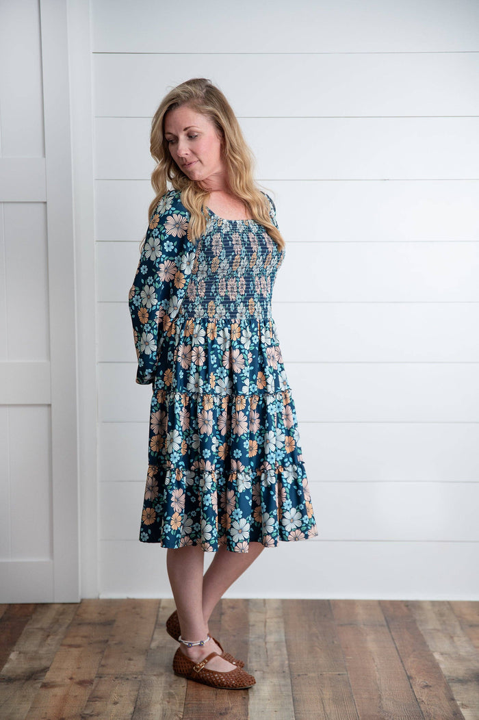 Women's Grace Winter Floral Mommy & Me Matching Tiered Dress