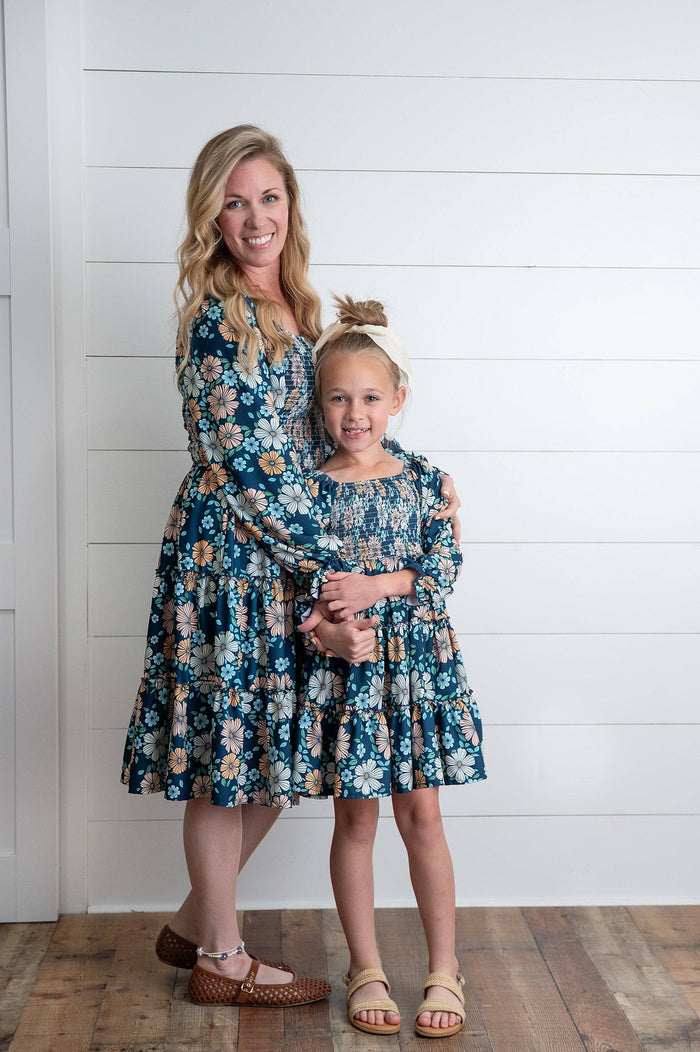 Women's Grace Winter Floral Mommy & Me Matching Tiered Dress
