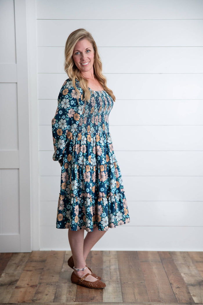 Women's Grace Winter Floral Mommy & Me Matching Tiered Dress