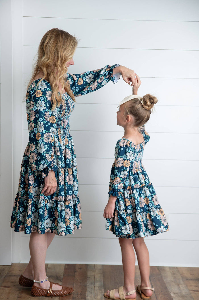 Women's Grace Winter Floral Mommy & Me Matching Tiered Dress