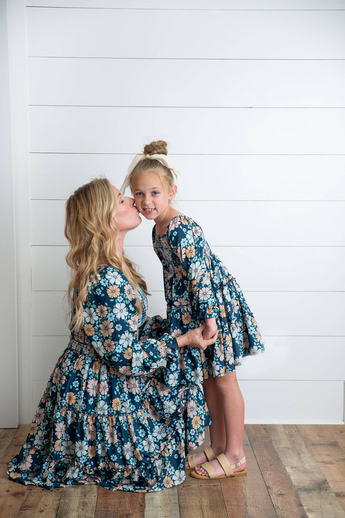 Women's Grace Winter Floral Mommy & Me Matching Tiered Dress