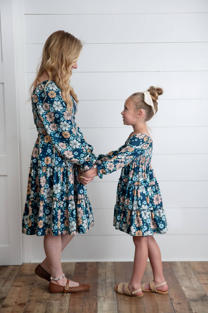 Women's Grace Winter Floral Mommy & Me Matching Tiered Dress
