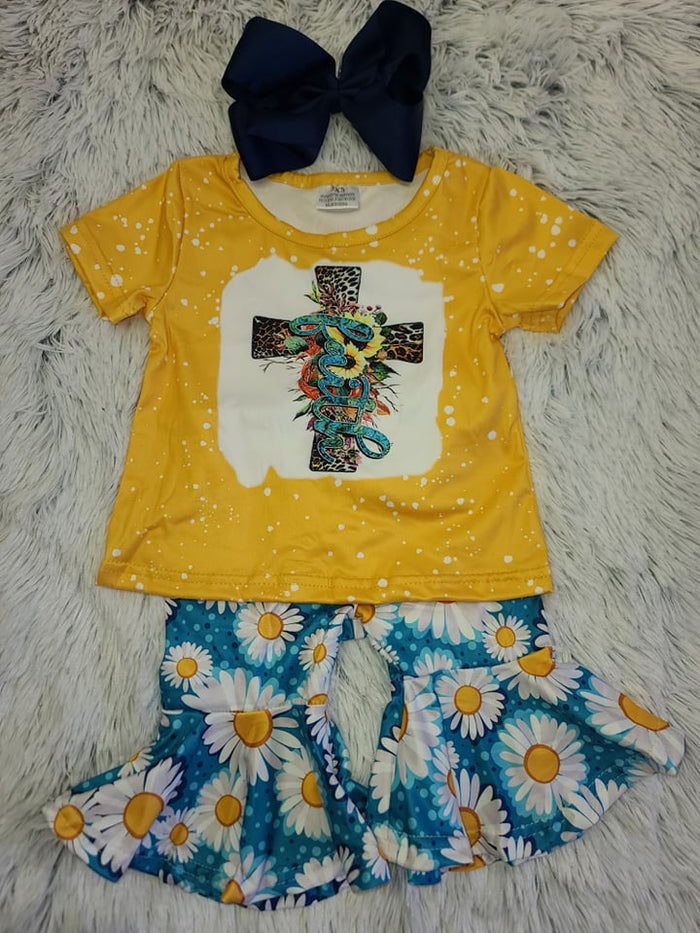 Yellow Daisy Faith 2pc