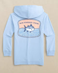 Youth Southern tide Beach Badge Hoodie Tee: Cerulean