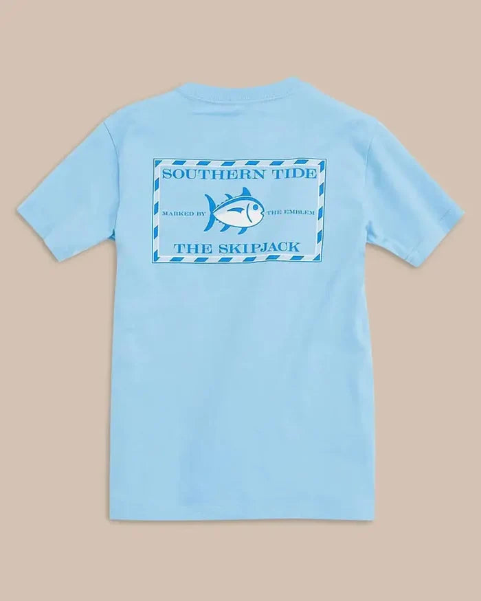 Youth southern tide Classic Skipjack Tee: Ocean Channel