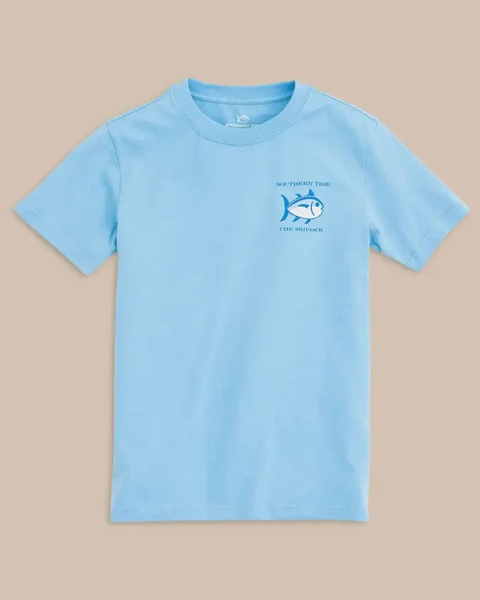 Youth southern tide Classic Skipjack Tee: Ocean Channel