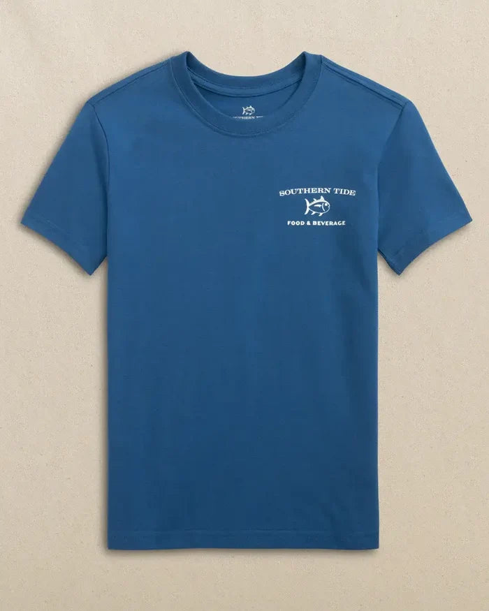 Youth southern tide Skipjack Food and Beverage Cart Tee: Nautical Blue
